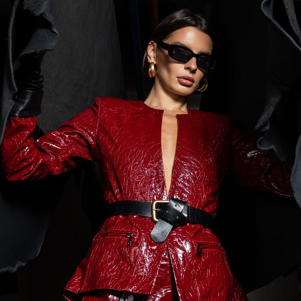 Red Patent jacket