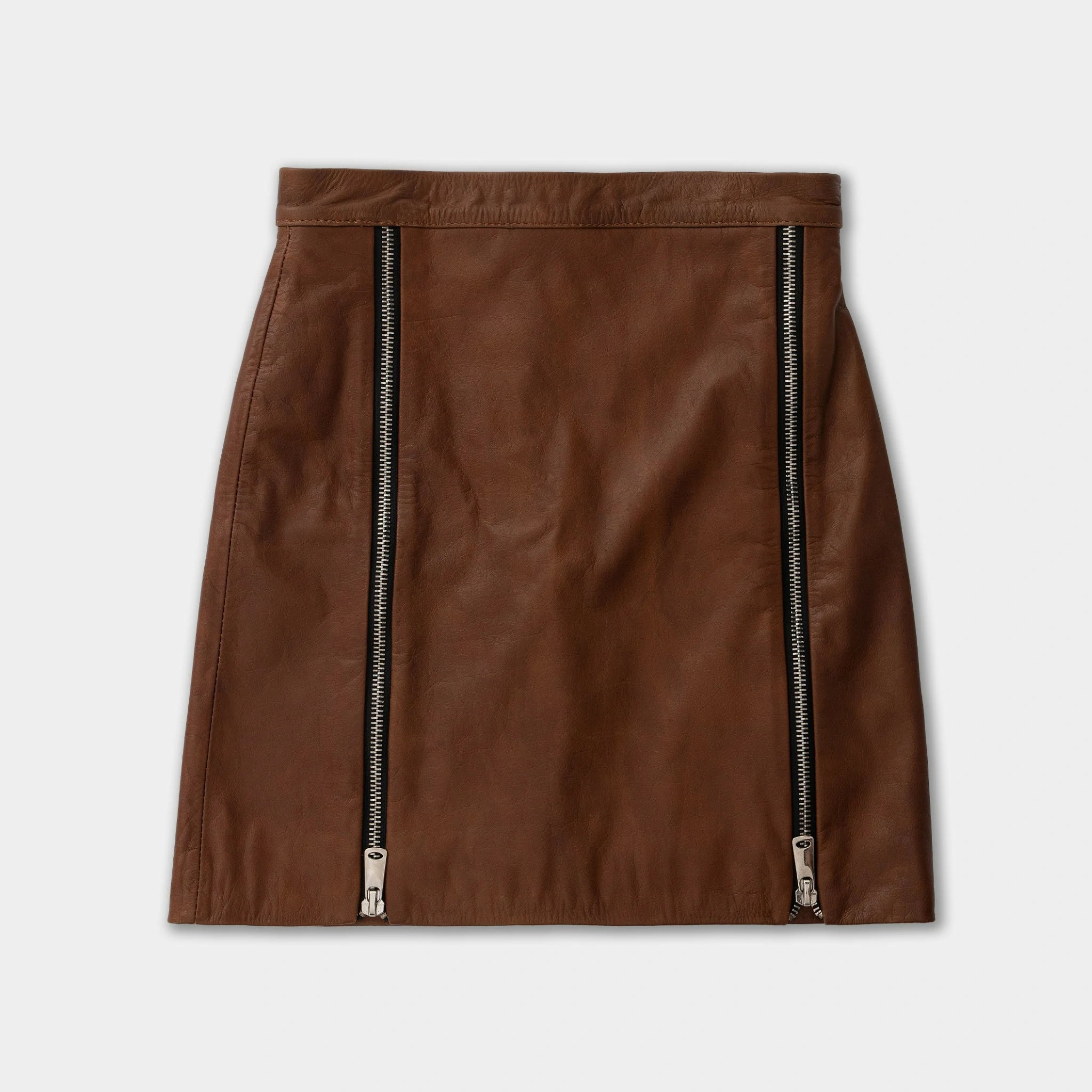Double zipper mini skirt